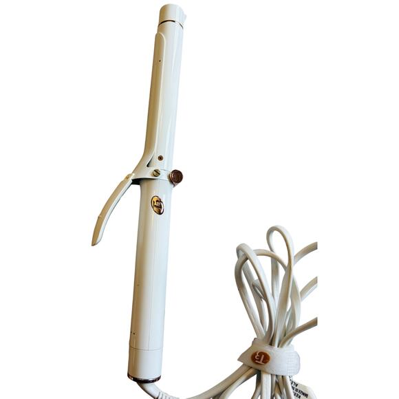 T3 SinglePass Curl 1” Ceramic Long Barrel Curling & Wave Iron White & Rose Gold main image 7